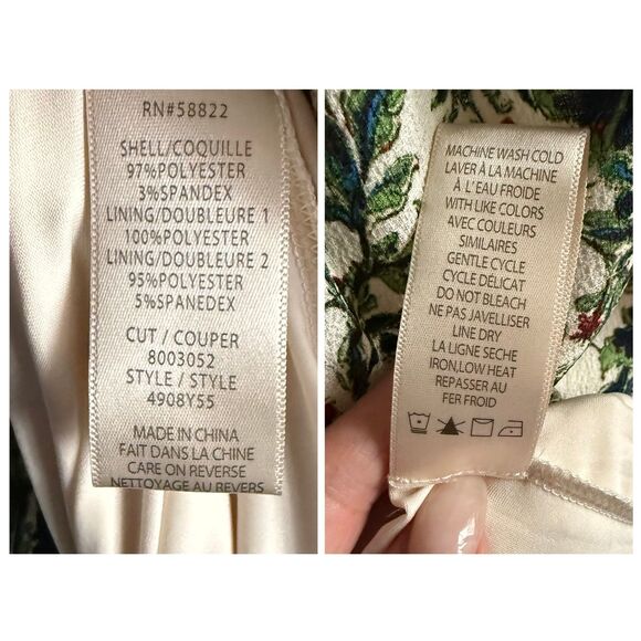 NWT Max Studio green and cream flutter sleeve floral tiered maxi dress - Picture 14 of 14